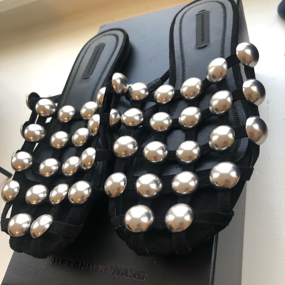 New w/ Box Alexander Wang Studded Slides - Picture 5 of 8